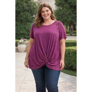 Lane Bryant size 18/20 Purple top Lace back Know front NEW